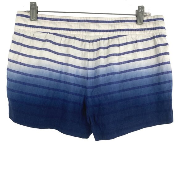 Vineyard Vines Dip Dye Stripe Pull On Shorts Linen Blend Tie Waist Women's XS - Picture 4 of 7